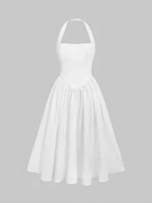 Elegant Romantic Charm Casual Date Wedding Long Summer Dress For Women, White Dress - White - View 7