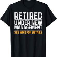Funny Retired Dad Design Humor College T-Shirt - Black - View 1