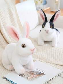 Lifelike Rabbit Plushies, 9.8in, Assorted Colors, Polyester, Perfect For Halloween, Thanksgiving, Christmas, New Year, Valentine'S Day, Mother'S Day, Carnival, Easter, Home, Office, Car, Outdoor Decor - Multicolor - View 10
