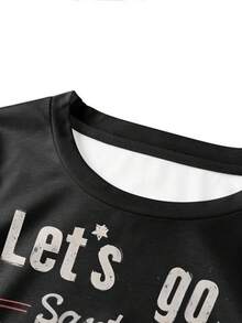 Camiseta de Hombre con Patrón de Motocicleta de Santa Let's Go - Blanco - Ver 2