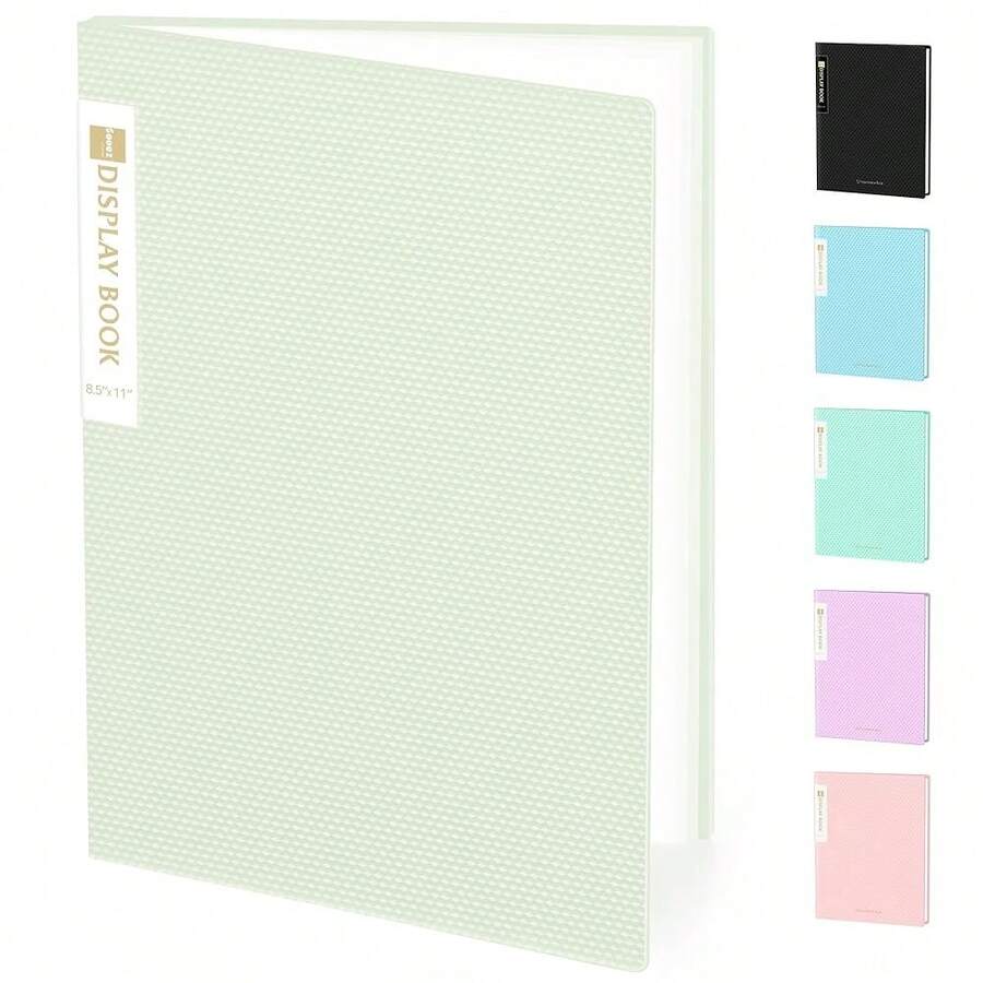 Sooez Binder With Plastic Sleeves 18-Pocket, Displays 36 Pages, 8.5x11 Presentation Folders With Clear Sheet Protectors, Art Portfolio Binder For Certificate & Office Project, Document Organizer - Xanh ngọc bích - Xem 1