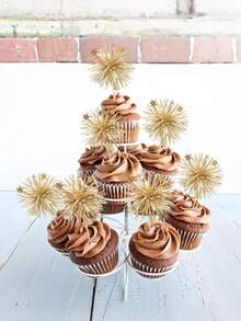 5/10/20 buc. Decoruri pentru cupcake cu sclipici auriu, cu artificii, decorațiuni pentru tort de ziua de naștere, stele, flori cu sclipici, agitatoare pentru băuturi, aculețe pentru fructe, accesorii pentru petreceri studențești - Multicolor - Vizualizare 2
