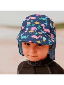 EstiloBaby Sombrero de Sol UPF 50+ Protección UV Sombrero de Natación de Verano para Bebés con Solapa para el Cuello Sombreros para Niños y Niñas Versión Mejorada - Flamencos - Ver 9