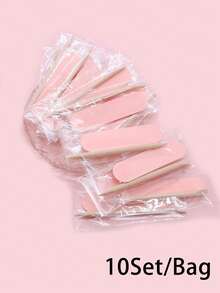 JEARLYU 10Set/20Set/Bag Pink/Purple 6cm Wood Slice Abrasive With 7.5cm Boxwood Stick Nail Art Tool - Multicolor - View 7