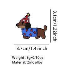 可爱腊肠犬青蛙珐琅胸针 趣味外星猫水母胸针 动物奶牛翻领别针 徽章 背包服装配饰 时尚珠宝 朋友礼物 - 黑色 - 查看 17
