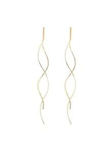 Minimalist Wavy Earrings, Elegant And Versatile, Lightweight Luxury Earrings, Slimming Face Design, Suitable For Women In Summer - Multicolor - View 12