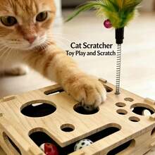 Multi-Function Cat Nail File Box, Includes Nail File, 3 Claw Shaped Balls, And 1 Fish Shaped Chew Toy - A Versatile Cat Nail Care Toy