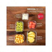 Juego de 7 piezas 5 contenedores herméticos vidrio extra grueso tapa con válvula talla grande 2 bolsas silicona almacenamiento cocina organización alimentos fresco sellado cierre fuerte resistente - 5 contenedores - Ver 1