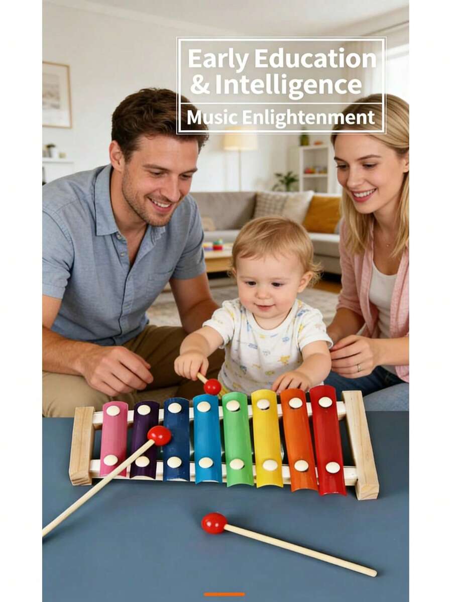 Xilófono de Madera 8 Notas para Bebés - Juguete Educativo y Desarrollador de Inteligencia - 01# Caja de música - Ver 1