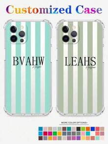 1pc Customizable Transparent Soft Phone Case With Heart Design, Personalized Phone Cover Compatible With Apple, OPPO Phones, Gift For Mom/Dad, Boyfriend/Girlfriend - Clear - View 3