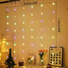 1 cuộn đèn dây hình ngôi sao 48 bóng LED dài 1.35/2m, đèn trang trí cửa sổ nhà, đèn dây hình ngôi sao chạy bằng pin, trang trí phòng trong nhà, trang trí phòng ngủ, đèn dây trang trí tường, đèn dây trang trí tiệc cưới, lễ hội. - Trong sáng - Xem 15