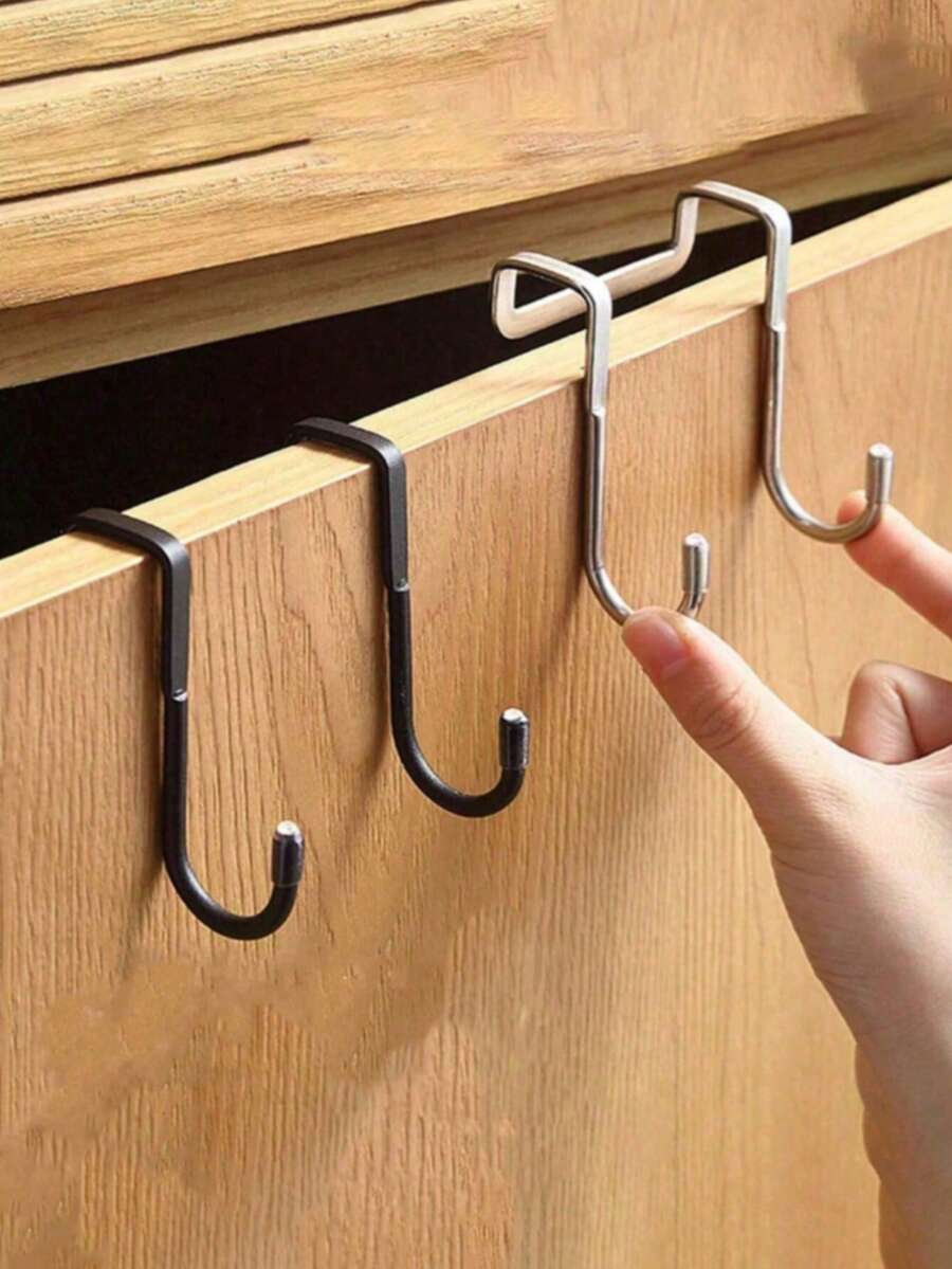 1个不锈钢粘性门钩，简易免钻孔门挂钩，适合家庭使用