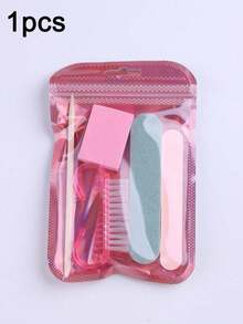 25/5件套一次性美甲工具套装：便携式美甲包包含迷你指甲锉、双面抛光块、木质剪刀和指甲刷；独立包装设计，旅行和美甲沙龙必备，指甲清洁工具，适合专业美甲师和居家美甲师使用，美甲护理必备品，专业美甲护理套装，送给闺蜜、女性的礼物，情人节、婚礼、开斋节、斋月、旅行必备。 - 彩色 - 查看 12