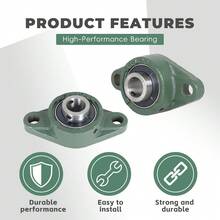 4Pcs UCFL204-12 Pillow Block Bearing 3/4 Inch Bore Pillow Block Bearings Bearing Steel 2 Bolt Self Alignment - Green - View 10