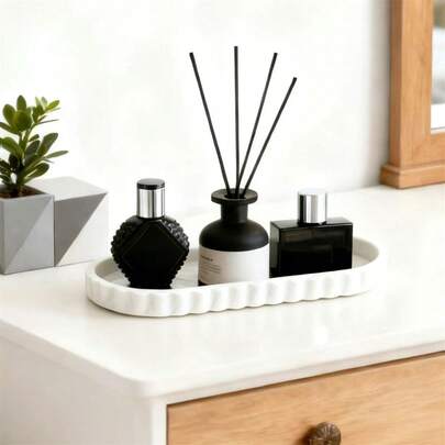 Bathroom Vanity Tray Decorative Organizer Tray Modern Perfume Holder Cosmetic Skin Trinket Tray