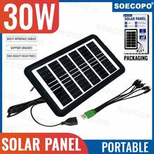 SOECOPO 30W Solar Panel With 3M Charging Cable 5V Portable Solar Charging Panel