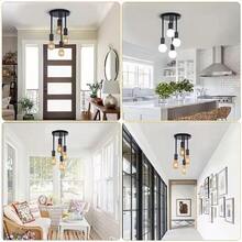 A Modern Four Headed Chandelier In Black Suitable For Bedrooms, Dining Rooms, Living Rooms, Hallways, And Ceiling Installations - 1 PACK - View 3