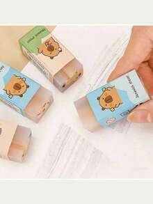 可爱卡通动物橡皮擦 | 水豚特别款橡皮擦（全身三明治式可切片设计） | 趣味返校小礼物，升级材质 | 适用于办公及学习用品，学生奖励 | 送给朋友、家人和同学的完美节日礼物 | 新年及返校季的理想之选