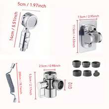 1 Set Faucet Sprayer With Shower Hose, Pet Shower Hair Cleaning Handheld Shower Set, Faucet Sink Sprayer Attachment, Wall-Mounted Sink Faucet Sprayer Kit, Bathroom Accessories - Multicolor - View 6