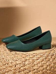 Women's 3cm Fabric Heel Fashion Versatile Flat Shoes, Green - Green - View 5