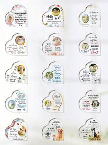 Personalized Pet Memorial Acrylic Heart-Shaped Plaque, 22 Styles Available - Curved Heart-Shaped Pet Memorial, Commemorate Beloved Dogs Or Cats, Customizable Desktop Decor, Memorialize Cherished Pets - Ideal For Pet Lovers - Pet Memorial Gift, Christmas Pet Decor, Pet Lover Gift, Customized Christmas Decoration, Christmas Gift, Personalized Gift - Multicolor - View 11