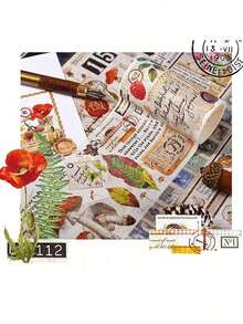 Estilo18 Rollos De Cinta Adhesiva Vintage Butterfly Botanical Nature Washi Cinta Para Bullet Journal, DIY, Scrapbooking, Blocs De Notas, Envoltura De Regalos, Artes Y ManualidadesVersióN Mejorada