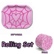 OFFPUFF 2pcs Pink Girly Rolling Tray And Herb Grinder Set - Multicolor - View 11