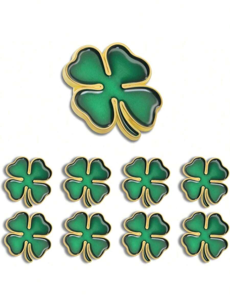 Tendencia12/24/50/100 pines de solapa de trébol de cuatro hojas, color verde irlandés, de Irlanda, de trébol a granel, día de San Patricio, regalo perfecto, insignia, recuerdoCalidad premium - 50 piezas por paquete. - Ver 1