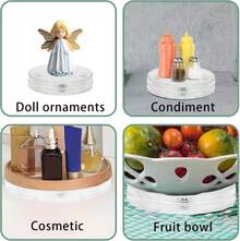 Adyoney 4 Pcs Clear 5 Inch Acrylic Lazy Susan Rotating Turntable Organizer Bearings - Round Swivel Plate For Spice Rack, Table, Cake, Kitchen Pantry - ColorA - 查看 4