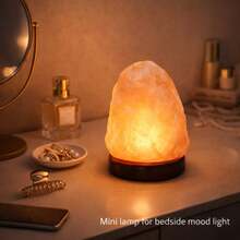 Himalayan Salt Lamp, 8-Color Changing, Colorful Mineral Night Light, Creative Warm Bedside Decor Lamp, Natural Crystal Salt Rock Lamp, Valentine's Day/Birthday Gift, Home Decor - Hand-Carved, LED Bulb And Genuine Rubber Wood Base, Creates A Relaxing Ambiance - Multicolor - View 6
