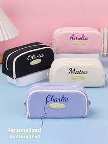 Personalized Custom-Made 2026 New Simple Large Capacity Pen Bag High-Value Double-Layer Stationery Box For Girls And Boys Elementary School Students Stationery Bag Back To School - Multicolor - View 2