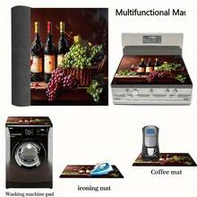 (Hot! ! ! ) 1pc Flat Stove Protection Pad, Rubber Anti-Slip Heat-Resistant Cover Pad For Kitchen Utensils, Suitable For Induction Cookers, Glass Stoves, Multifunctional Scratch-Resistant Pads, And Can Be Used As Mouse Pads For Ovens, Washing Machines And Dryers, And Kitchen Decoration. - Multicolor - View 11
