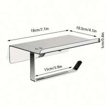 Portarrollos de papel higiénico, Soporte para pañuelos de hotel, Caja de pañuelos montada en la pared, Toallero sin taladro, Soporte para teléfono - Multicolor - Ver 2