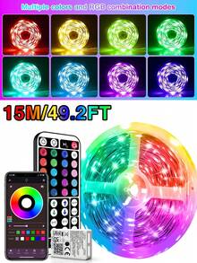 NBBUFF 3ft-100ft Led Strip Lights For Room Decor, With 44-Key Remote And App Control, Change Color In Sync With Music, Timing Setting, Adjustable Brightness, Led Lights For Bedroom, Living Room, Game Rooms, Kitchen,TV Backlight, Holiday Party Decor, Gift Giving