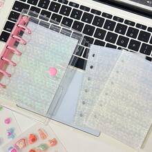 10pcs Replacement Inner Pages, Transparent Pages, 3D Embossed Sticker Album, Sticker Album, Leaf-Shaped Album Replacement Pages For M5/A7/A6