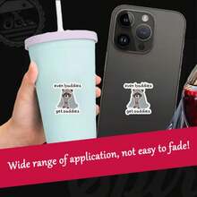Funny 'Even Baddies Get Saddies' Meme Sticker - Water Bottle & Laptop Decal - Multicolor - View 3