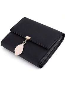 EstiloCartera de Mujer - UTO Monedero Pequeño con Adorno Hoja Colgante Cartera Minimalista con Bolsillo de Cremallera para MonedasVersión mejorada - 452 Verde claro - Ver 8