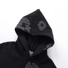 Fashionable Casual Hooded Sweatshirt, Casual Comfortable Hooded Sports Shirt, Loose Design, Y2K Casual Streetwear - 黑色 - 查看 3