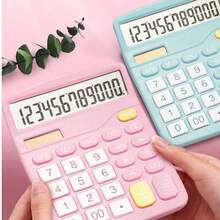 Cute Portable Solar Calculator: Mini Aesthetic Desk Essential, Suitable For Office Work, Financial Accounting And University Campus Study - Cotton Candy - View 4