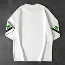 Men's Casual T-Shirt With "BRAZIL" Print And Number 10, Premium Cotton, World Cup Fan Edition, Brazilian Football Fashion - 白色 - 查看 3