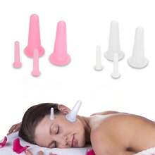 4 Pieces Facial Cupping Set Silicone Vacuum Cupping Cups For Face And Eye Cupping Massage
