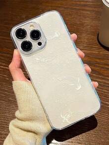 Highly Transparent Full Screen White Polka Dot Shark Ocean Life Painted Anti-Drop Clear Phone Case Compatible With IPhone, Galaxy, Redmi