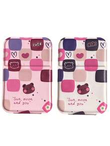 2 Stücke - Süßer Bär faltbarer Make-up Spiegel, kompakter tragbarer Mini Make-up Spiegel, Reise- und Camping-Essentiell für Frauen, perfektes Urlaubsgeschenk - Verschiedenfarbig - Übersicht 8