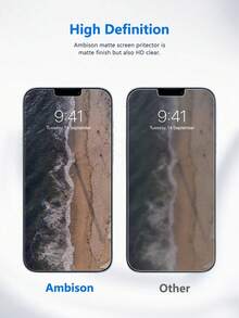 2片装 2.5D 全屏高清磨砂钢化玻璃屏幕保护膜（游戏膜），防指纹，兼容 X/XR/11/12/13/14/15/16/16e/17/17 Air/17 Pro/17 Pro Max/17e 系列 - 無色 - 查看 3