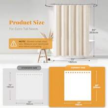 Boho Farmhouse Shower Curtain Linen Rustic Weighted Striped Cloth Shower Curtain Set With Tassel Water Repellent Bohemian Vintage Country Fabric Shower Curtain For Bathroom Cream/Beige 72x72 - A - 奶油色+72英吋寬 x 80英吋長(1 件裝) - 查看 3