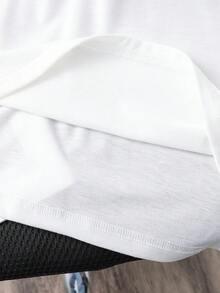 男童休闲字母印花短袖T恤，夏季 - 白色 - 查看 7