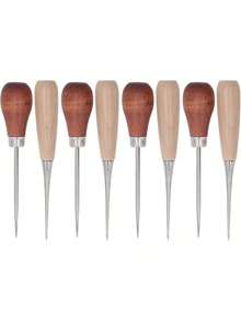 EstiloTendenciaLezna De Cuero, 8 Piezas ErgonóMicas PunzóN De Costura Fuerte Y Duradero Acero Inoxidable Para CueroCalidad PremiumVersióN Mejorada - 1 - Ver 2