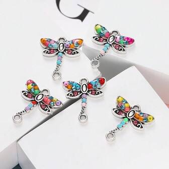 10 יחידות מצופה כסף קריסטל שפירית קסם מחבר להכנת צמיד DIY ממצאי תכשיטי אביזרי מלאכה בעבודת יד