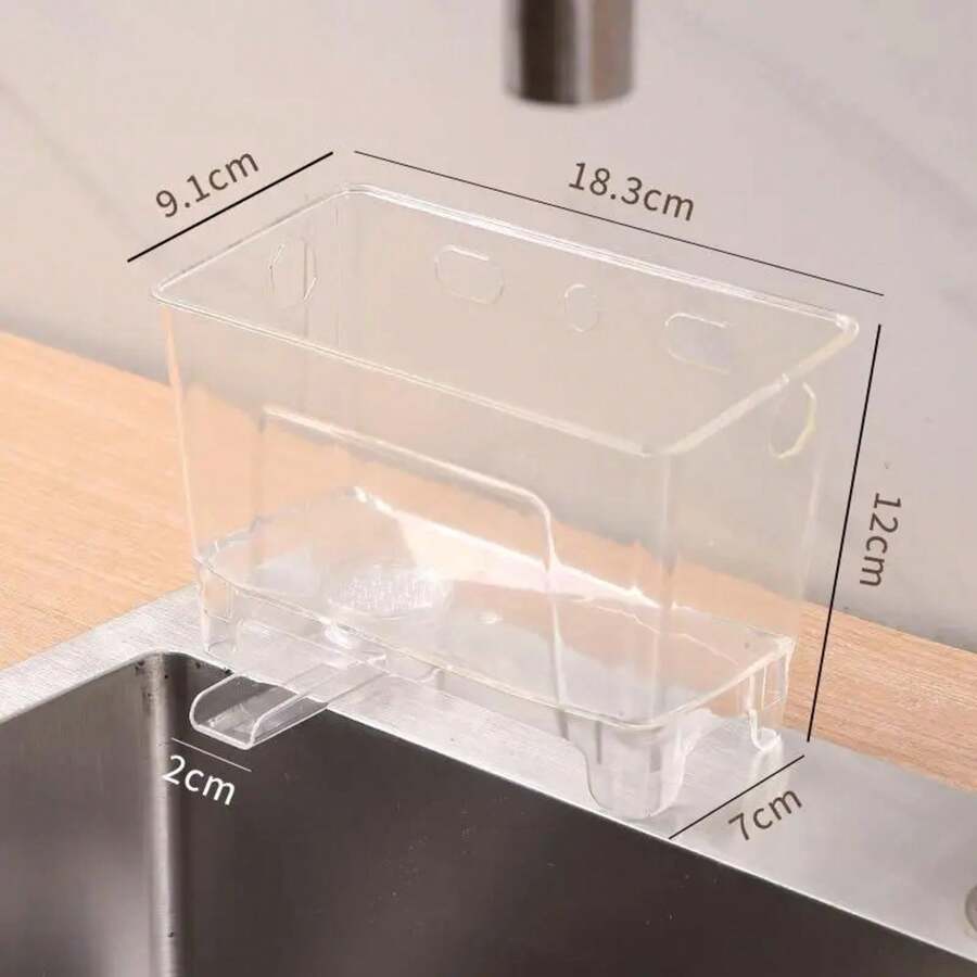 Table Top Trash Can Mini Home Kitchen Waste Storage Box Sink Drain Basket Dry Wet Separation Filtration Magical - trong suốt - Xem 1