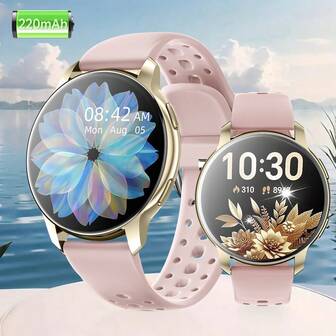 Reloj inteligente unisex con pantalla redonda de 1.46", capacidad de batería de 220mAh, compatible con llamadas Bluetooth, recordatorio de notificaciones, podómetro, múltiples modos deportivos, pronóstico del tiempo, regalo ideal